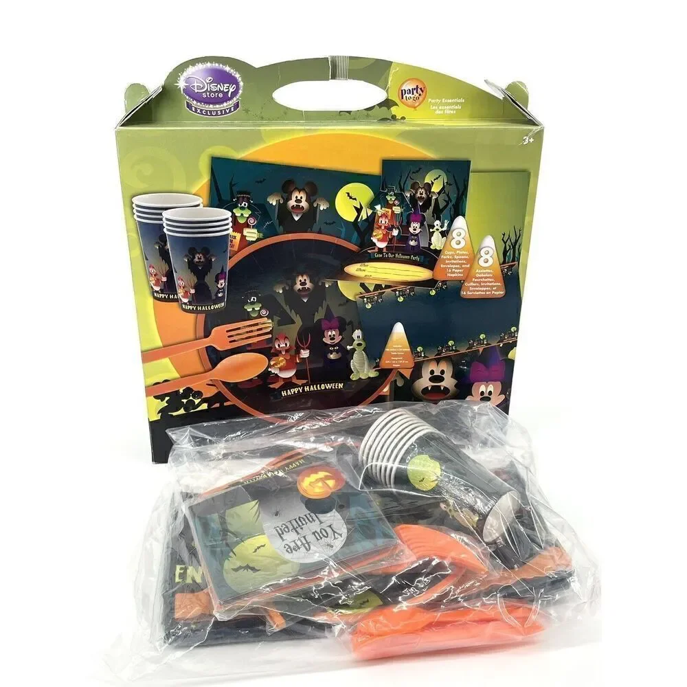 Disney Store Exclusive Halloween Party to Go Mickey Spooky Kit Decorations Set